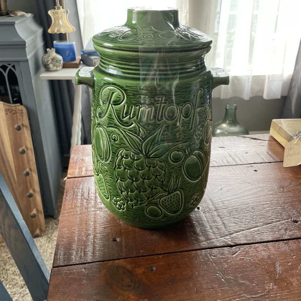 Vintage West Germany Rumtopf Scheurich Keramik 13.5 Jar with Lid